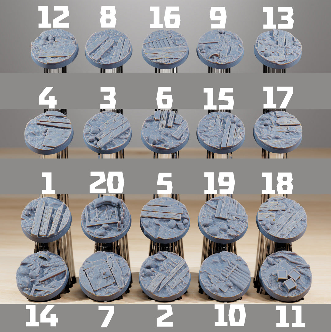 Accesorios - Bases de juego 25mm Trench