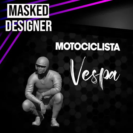 1:64: Motociclista Vespa
