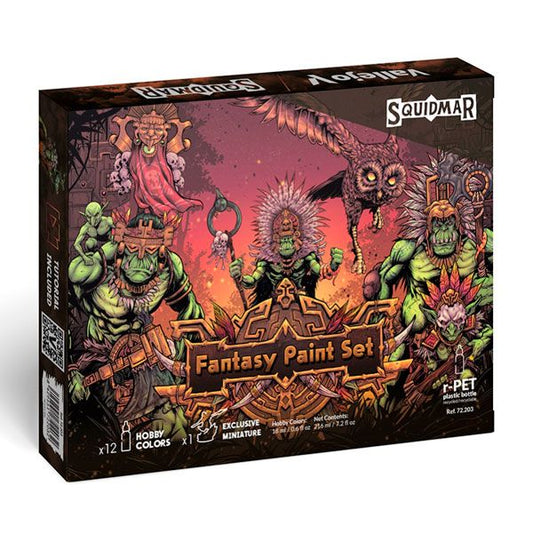 Vallejo - Squidmar Fantasy Paint Set | 12 x 18 ml/0.6 fl oz Hobby Colors + Miniature (32 mm) (Copy)